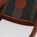 FENDI Pecan Canvas Hand Bag PVC 2way Black Brown Auth ep16407-16