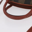 FENDI Pecan Canvas Hand Bag PVC 2way Black Brown Auth ep16407-8