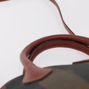 FENDI Pecan Canvas Hand Bag PVC 2way Black Brown Auth ep16407-17