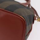 FENDI Pecan Canvas Hand Bag PVC 2way Black Brown Auth ep16407-20