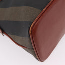 FENDI Pecan Canvas Hand Bag PVC 2way Black Brown Auth ep16407-21