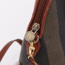 FENDI Pecan Canvas Hand Bag PVC 2way Black Brown Auth ep16407-24
