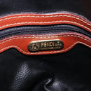 FENDI Pecan Canvas Hand Bag PVC 2way Black Brown Auth ep16407-25