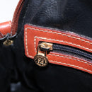 FENDI Pecan Canvas Hand Bag PVC 2way Black Brown Auth ep16407-28