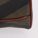 FENDI Pecan Canvas Hand Bag PVC 2way Black Brown Auth ep16407-14