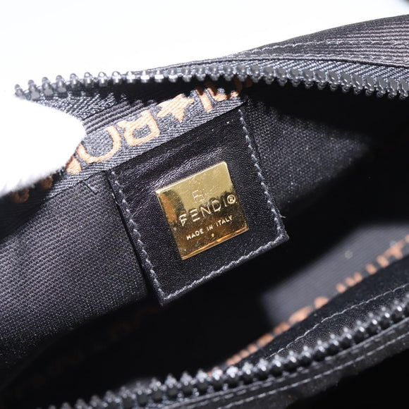FENDI Shoulder Bag Canvas Black Gold Auth ep16408