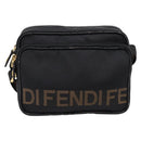 FENDI Shoulder Bag Canvas Black Gold Auth ep16408-13