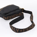 FENDI Shoulder Bag Canvas Black Gold Auth ep16408-7