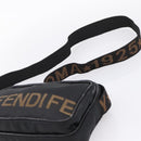 FENDI Shoulder Bag Canvas Black Gold Auth ep16408-8