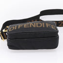 FENDI Shoulder Bag Canvas Black Gold Auth ep16408-5