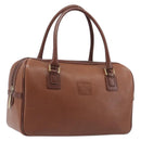 Burberrys Hand Bag Leather Brown Gold Auth ep16410-1