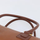 Burberrys Hand Bag Leather Brown Gold Auth ep16410-11