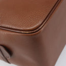 Burberrys Hand Bag Leather Brown Gold Auth ep16410-16