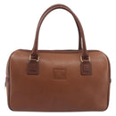 Burberrys Hand Bag Leather Brown Gold Auth ep16410-2