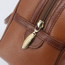Burberrys Hand Bag Leather Brown Gold Auth ep16410-21