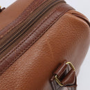 Burberrys Hand Bag Leather Brown Gold Auth ep16410-22