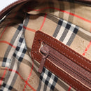 Burberrys Hand Bag Leather Brown Gold Auth ep16410-26