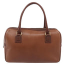 Burberrys Hand Bag Leather Brown Gold Auth ep16410-3