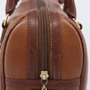 Burberrys Hand Bag Leather Brown Gold Auth ep16410-7