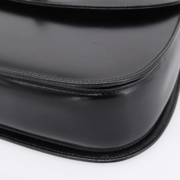 GUCCI Bamboo Hand Bag Leather 2way Black Gold 000 926 0633 Auth ep16411V