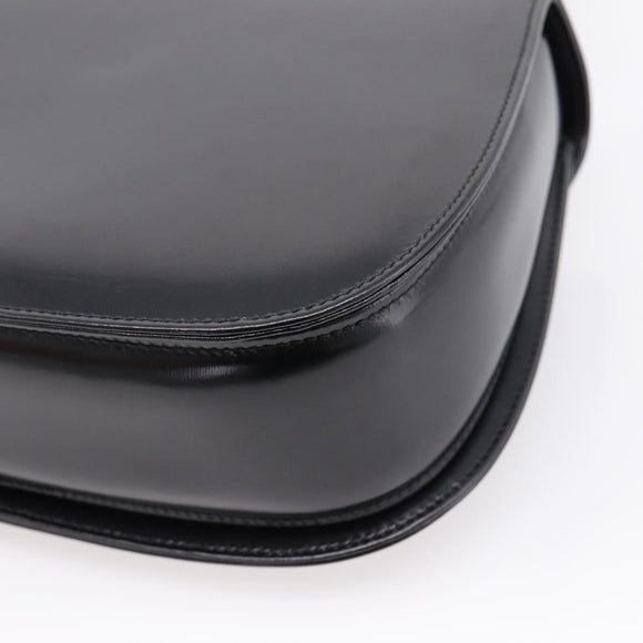 GUCCI Bamboo Hand Bag Leather 2way Black Gold 000 926 0633 Auth ep16411V