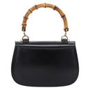 GUCCI Bamboo Hand Bag Leather 2way Black Gold 000 926 0633 Auth ep16411V-2