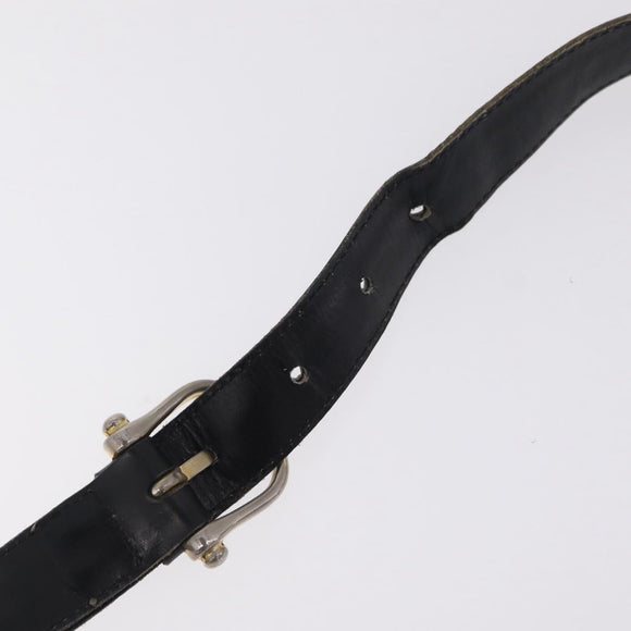 CELINE Shoulder Bag Leather Black Gold Auth ep16413