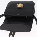 CELINE Shoulder Bag Leather Black Gold Auth ep16413-21