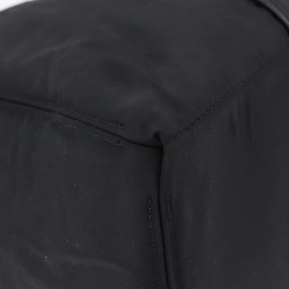 HERMES Akapu Luco Hand Bag Nylon Black Silver Auth ep16416