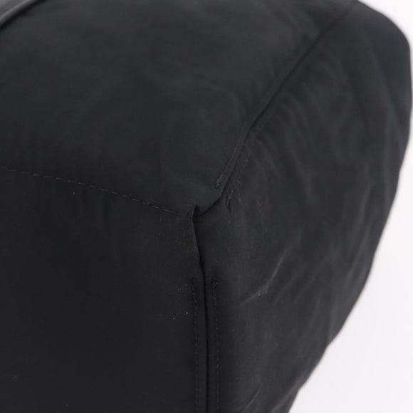 HERMES Akapu Luco Hand Bag Nylon Black Silver Auth ep16416