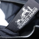 HERMES Akapu Luco Hand Bag Nylon Black Silver Auth ep16416-21