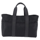 HERMES Akapu Luco Hand Bag Nylon Black Silver Auth ep16416-2