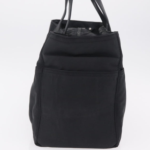 HERMES Akapu Luco Hand Bag Nylon Black Silver Auth ep16416