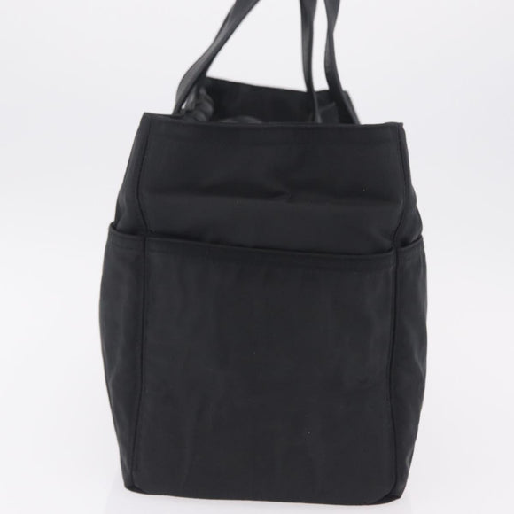 HERMES Akapu Luco Hand Bag Nylon Black Silver Auth ep16416