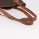CELINE Macadam Canvas Tote Bag PVC Leather Brown Gold Auth ep16417-12