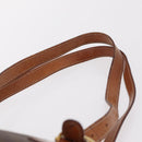 CELINE Macadam Canvas Tote Bag PVC Leather Brown Gold Auth ep16417-13