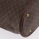 CELINE Macadam Canvas Tote Bag PVC Leather Brown Gold Auth ep16417-16