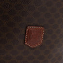 CELINE Macadam Canvas Tote Bag PVC Leather Brown Gold Auth ep16417-21