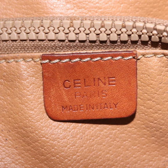 CELINE Macadam Canvas Tote Bag PVC Leather Brown Gold Auth ep16417