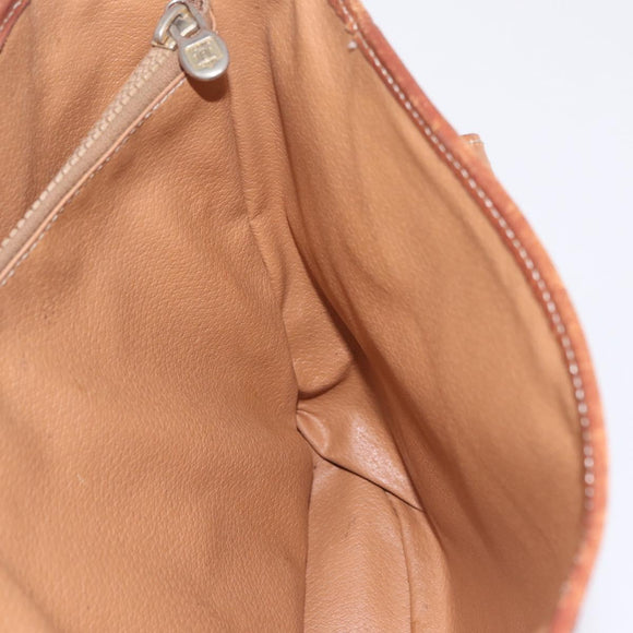 CELINE Macadam Canvas Tote Bag PVC Leather Brown Gold Auth ep16417