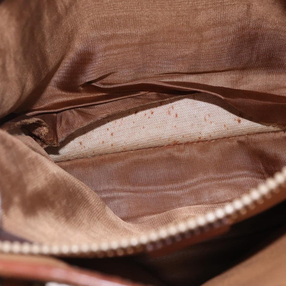 CELINE Macadam Canvas Tote Bag PVC Leather Brown Gold Auth ep16417