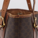 CELINE Macadam Canvas Tote Bag PVC Leather Brown Gold Auth ep16417-5