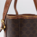 CELINE Macadam Canvas Tote Bag PVC Leather Brown Gold Auth ep16417-7