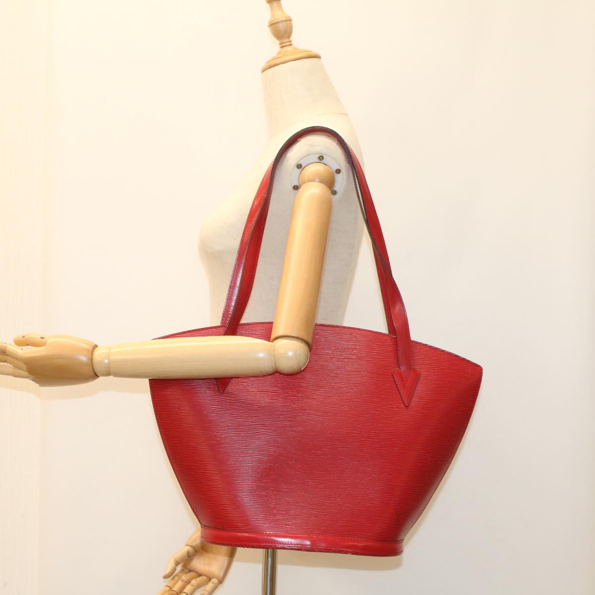 LOUIS VUITTON Epi Saint Jacques Shopping Shoulder Bag Red M52277 LV Auth ep1642