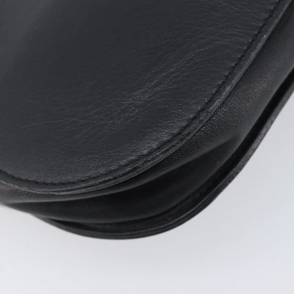 CELINE Sangle bucket Shoulder Bag Leather Black Gold Auth ep16425