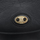 CELINE Sangle bucket Shoulder Bag Leather Black Gold Auth ep16425-16
