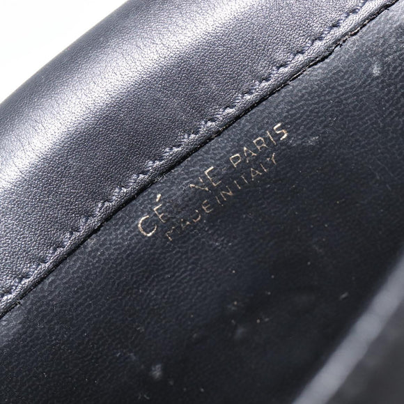 CELINE Sangle bucket Shoulder Bag Leather Black Gold Auth ep16425