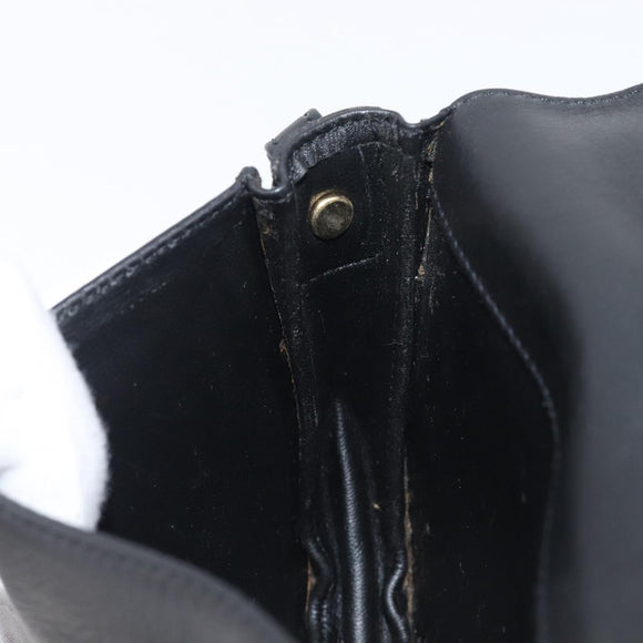 CELINE Sangle bucket Shoulder Bag Leather Black Gold Auth ep16425