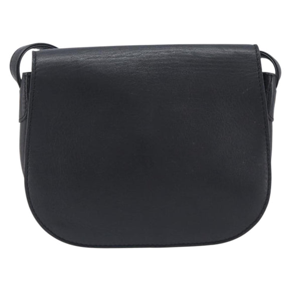 CELINE Sangle bucket Shoulder Bag Leather Black Gold Auth ep16425