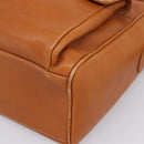 GUCCI Bamboo Shoulder Bag Leather Brown Gold Auth ep16426-10